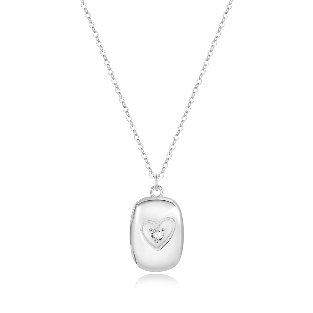 Isabella rechthoekige medaillon ketting