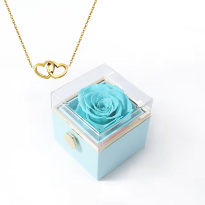 Halsband hjärta + låda Rosa - Elegant kärleksgåva 